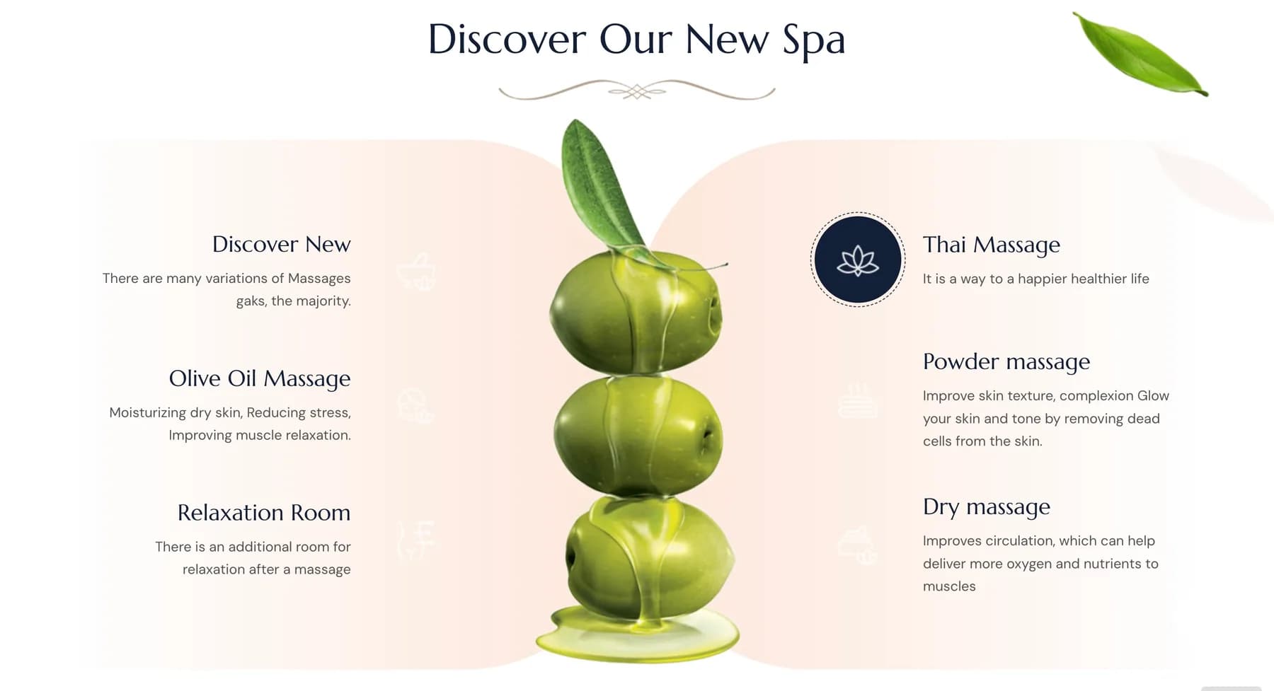 Blue Heavens Spa website, screen 3 of 4