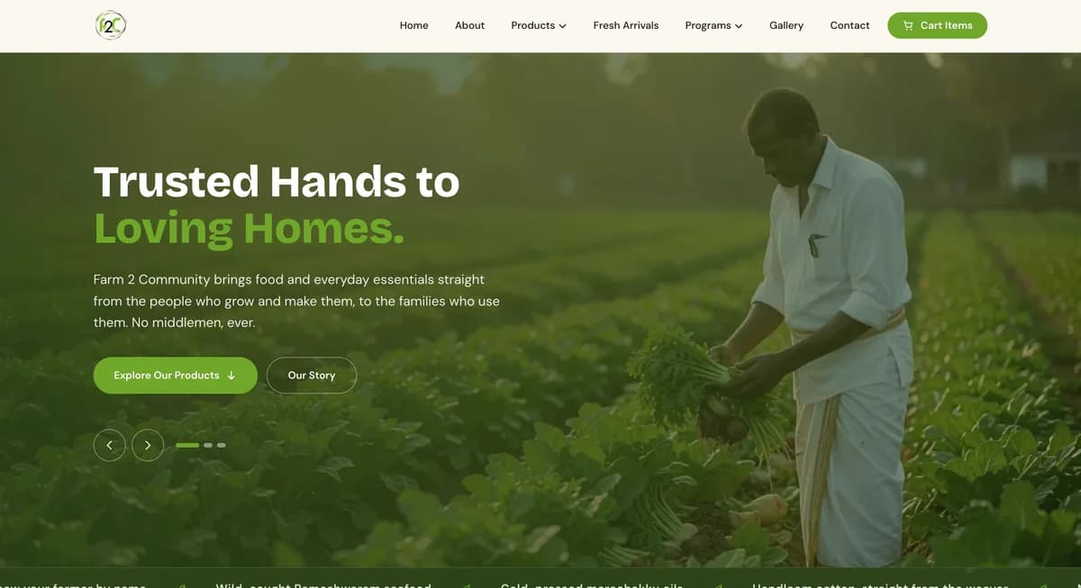 Farm 2 Community — E-commerce Website by Abrix Solutions