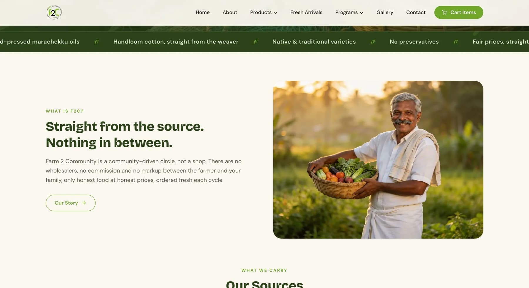 Farm 2 Community website, screen 4 of 7