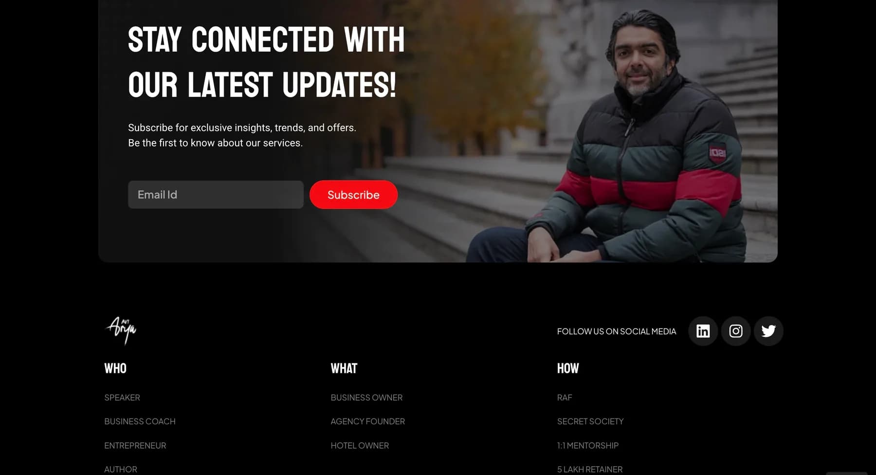 Rich Founders Club website, screen 4 of 4