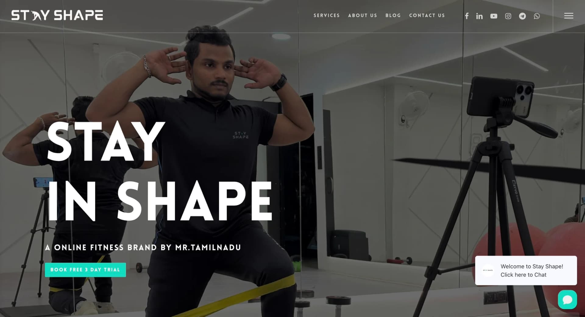 Stay Shape website homepage