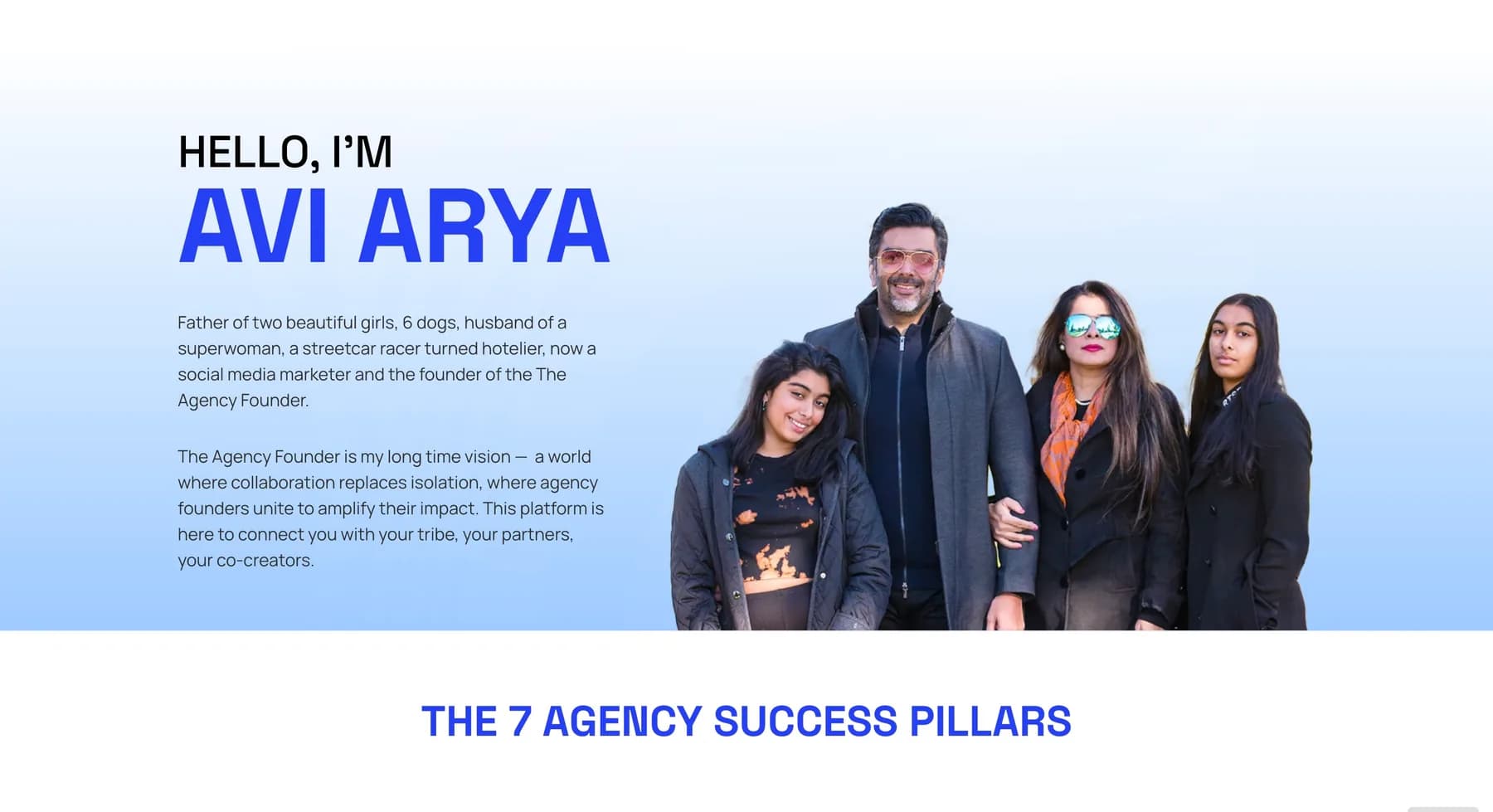 The Agency Founder website, screen 2 of 7